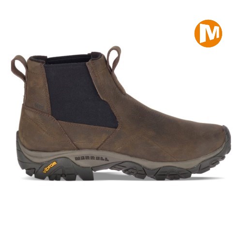 Pánské Zimní Boty Merrell Moab Adventure Chelsea Polar Waterproof Tmavě Hnědé (CZ. FSJBZ)